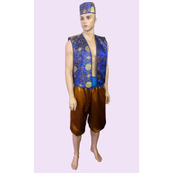 Karnevalový kostým Aladin modrý                                                                 kalhoty,pásek,vesta,čepice